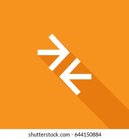 Contact arrows line vector icon