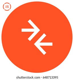 Contact arrows line vector icon