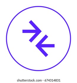 Contact arrows line vector icon