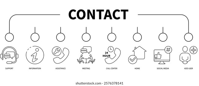 Contact banner web icon vector illustration concept