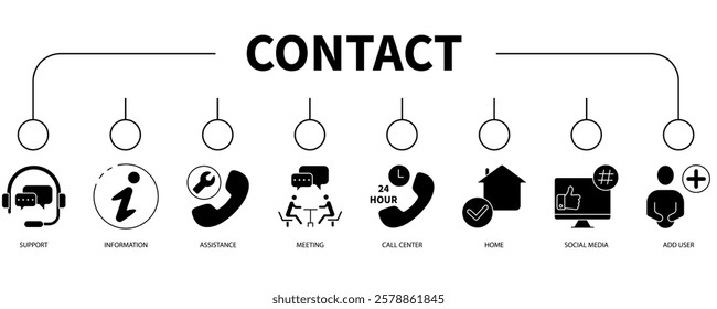 Contact banner web icon vector illustration concept