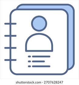 Contact Blue Icon Vector Illustration