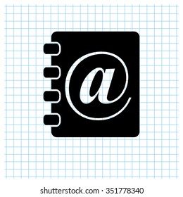 contact book - black vector icon