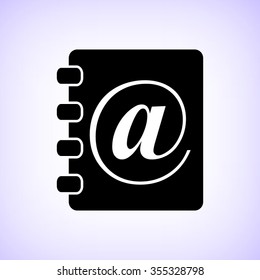 contact book -  black vector icon
