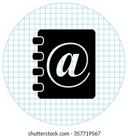 contact book -  black vector icon