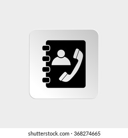 Contact book -  black vector icon