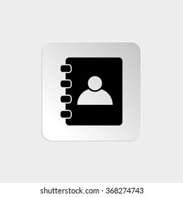 Contact book  - black vector icon
