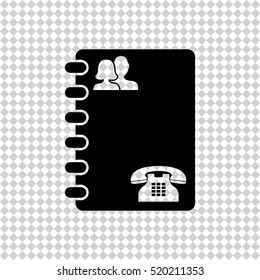 Contact book - black  vector icon