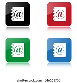 contact book  - color vector icon  with shadow