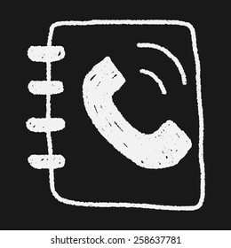 dibujo del doodle del libro de contacto