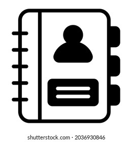 contact book filled outline icon, business and finance icon.