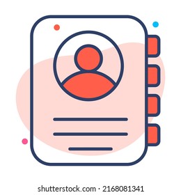 contact book Finance Related Vector Line Icon. Editable Stroke Pixel Perfect.