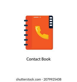 Icono plano del libro de contactos. Pixel Perfecto. Para móvil y web. ilustración de stock