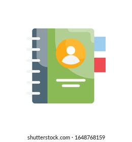 Icono plano de libro de contacto.ilustración vectorial. EPS 10