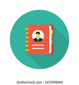 contact book glyph flat vector icon