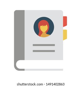 contact book glyph flat vector icon