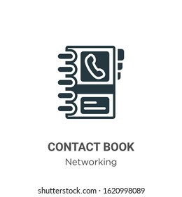 Contact book glyph icon vector on white background. Flat vector contact book icon symbol sign from modern networking collection for mobile concept and web apps design.