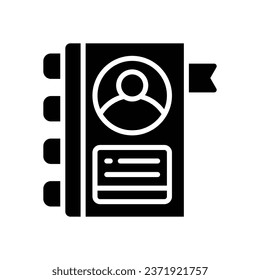 contact book glyph icon. vector icon for your website, mobile, presentation, and logo design.