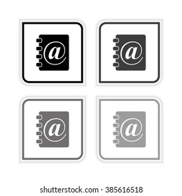 contact book -  grayscale vector icon