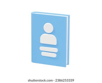 Contact book icon 3d rendering illustration element