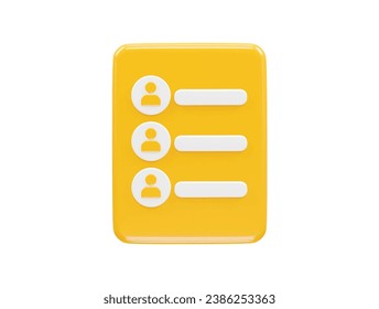 Contact book icon 3d rendering illustration element