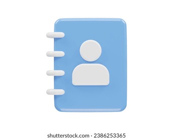 Contact book icon 3d rendering illustration element