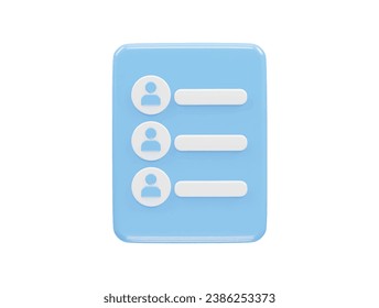 Contact book icon 3d rendering illustration element