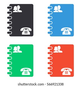 Contact book icon - colored vector  set