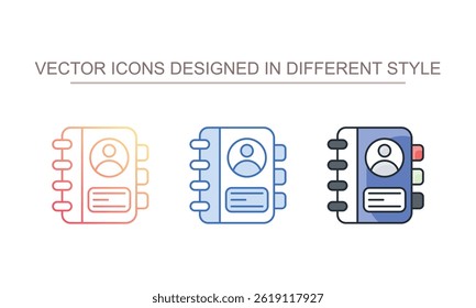 contact book icon design with white background stock illustration