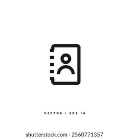 Contact Book Icon. Editable Stroke