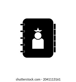 Contact book icon, flat design.