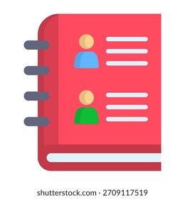 Contact Book Icon Flat Design Vector Illustration