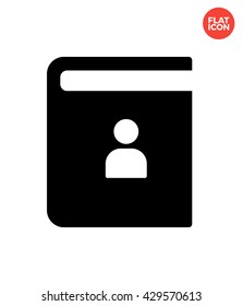 Contact book Icon Flat Style Isolated Vector Illustration