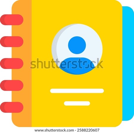Contact Book Icon Flat Vector Illustration