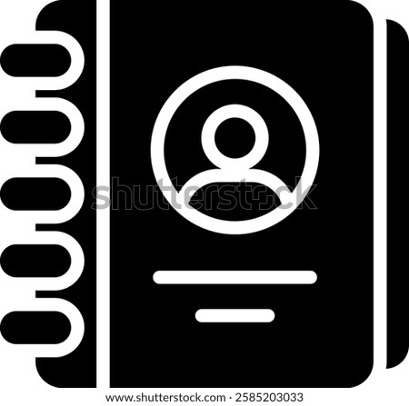 Contact Book Icon Glyph Vector Illustration