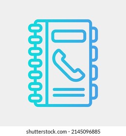 Contact book icon in gradient style, use for website mobile app presentation