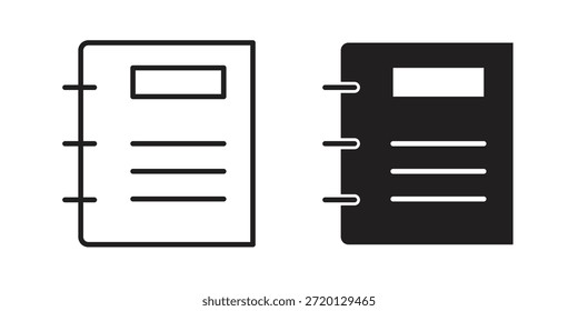 Contact book icon illustration, thin line vector, web design sign,