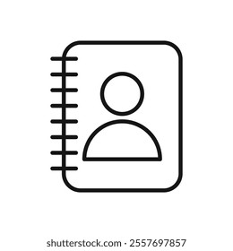 Contact book icon Isolated flat vector in outline
