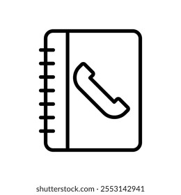 Contact book icon linear logo isolated