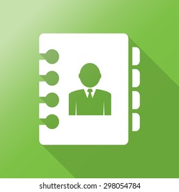 contact book icon with long shadow.