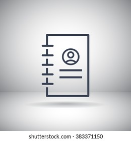 contact book icon. Notepad 