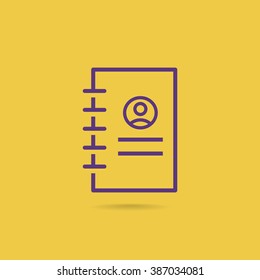 contact book icon. Notepad 