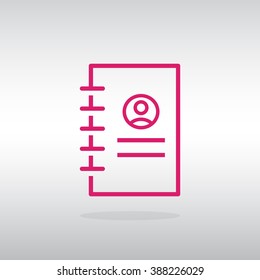 contact book icon. Notepad 