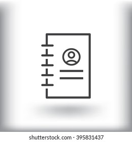 contact book icon. Notepad 