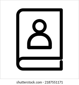 contact book icon on white background