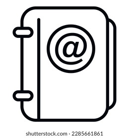 Kontaktieren Sie das Buch Symbol Umrissvektor. Webschnittstelle. Ui-Schloss