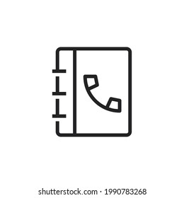 Contact Book Icon. Phone book icon. contact book icon in trendy design style. contact book icon isolated on white background.