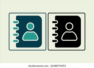 contact book icon. icon related to UI elements. suitable for web site, app, user interfaces,element, printable etc. solid icon style. simple vector design editable