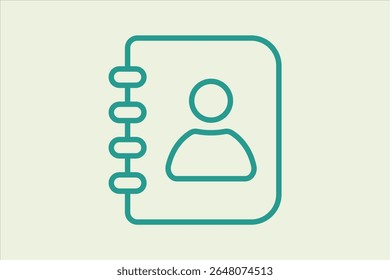 contact book icon. icon related to UI elements. suitable for web site, app, user interfaces,element, printable etc. line icon style. simple vector design editable