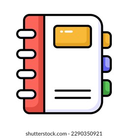 contact book icon represents a digital address book or directory used for storing and organizing contact information, an amazing design